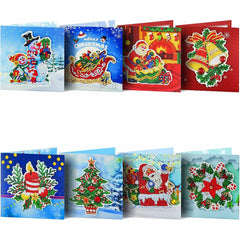 3D Christmas Card Set 6 (8 Pack)-Round-DiamondArt.ca
