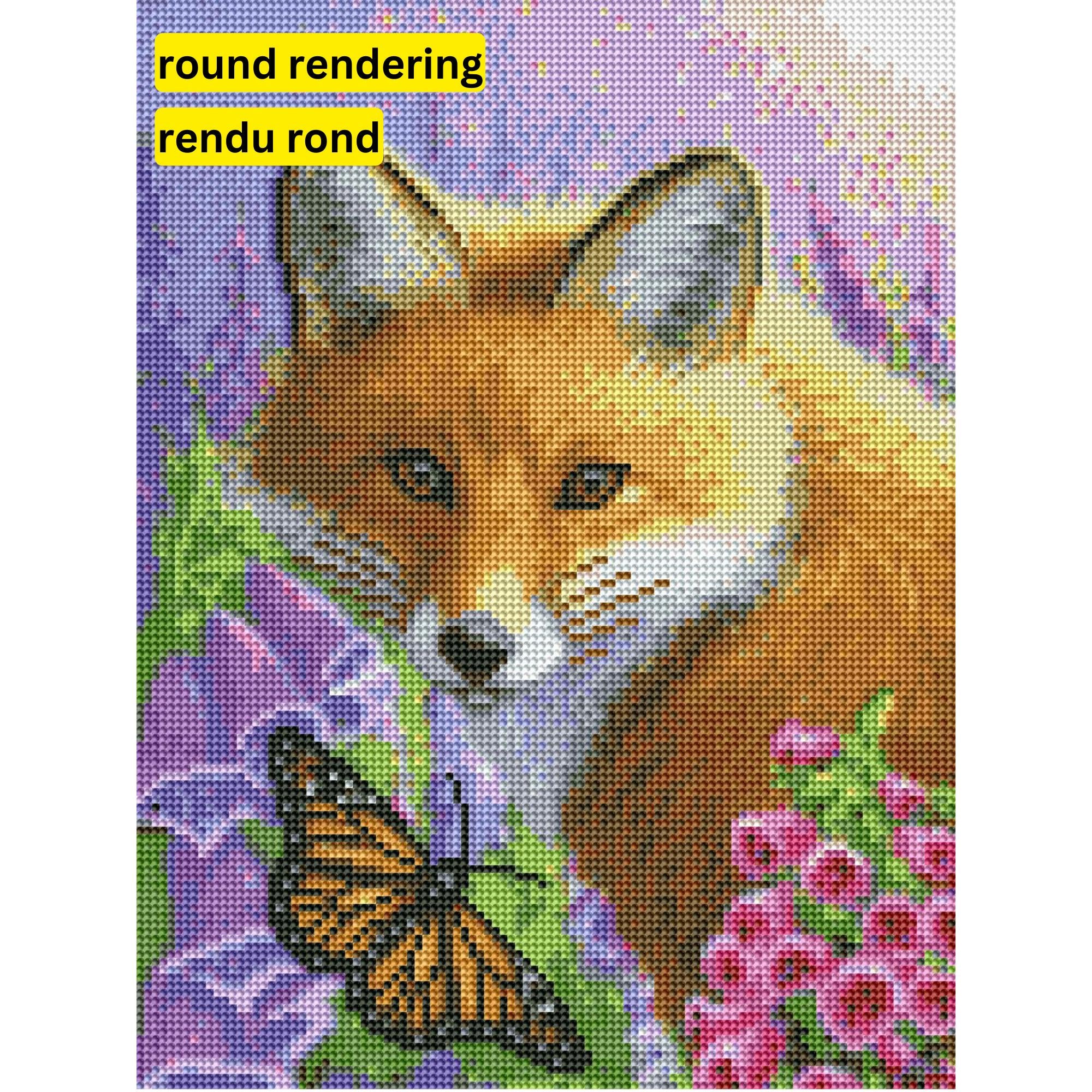 A Fox In The Foxgloves by Bridget Voth-30x40cm-Round-DiamondArt.ca