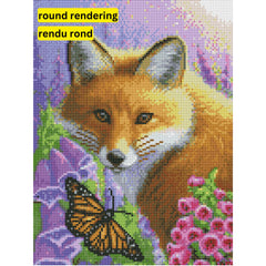 A Fox In The Foxgloves by Bridget Voth-30x40cm-Round-DiamondArt.ca