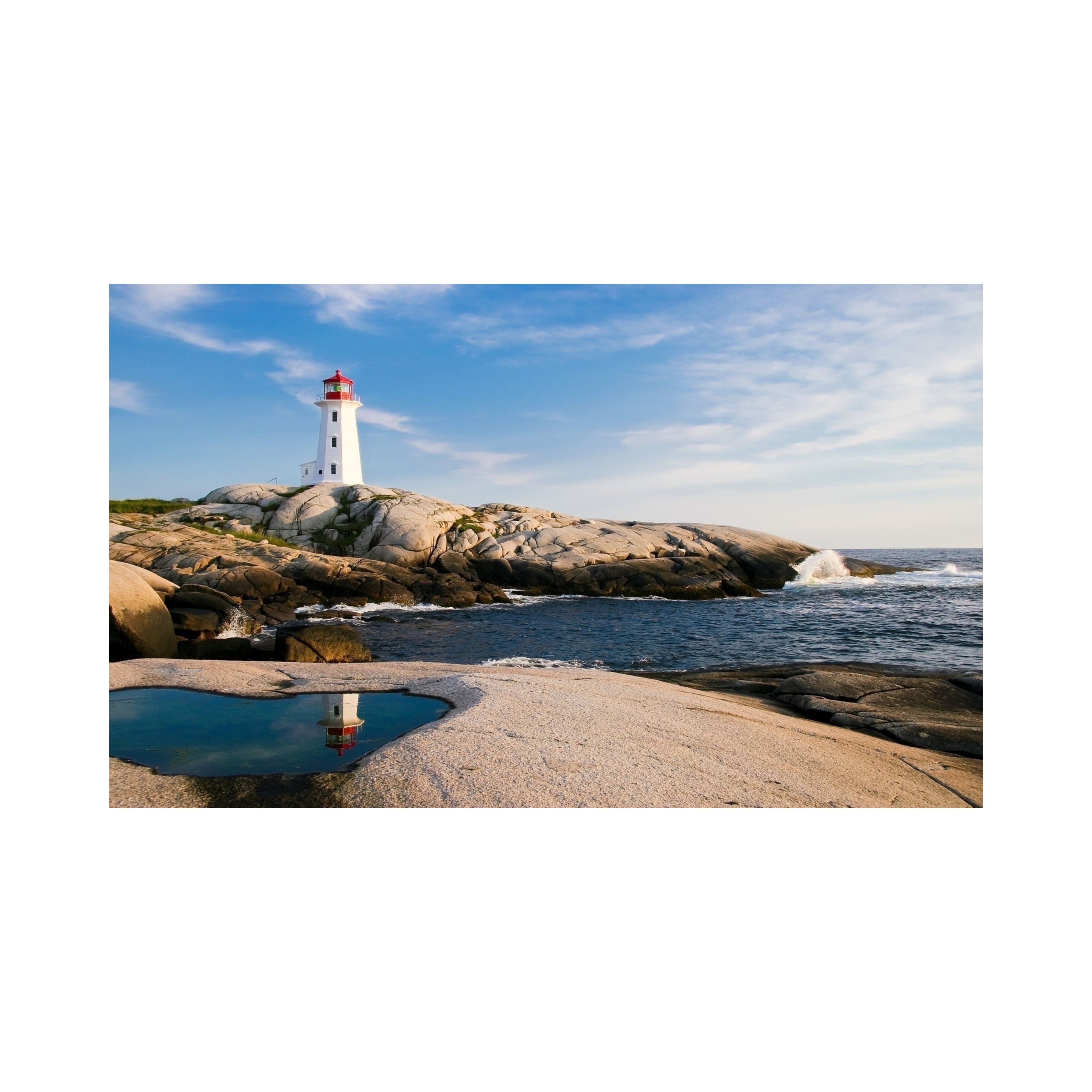 Afternoon at Peggy's Cove-30x50cm-Round-DiamondArt.ca