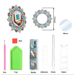 Aqua Mandala Mirror-Special-DiamondArt.ca