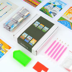 Around the World Sparkle Minis 6 Canvas Kit-Round-DiamondArt.ca