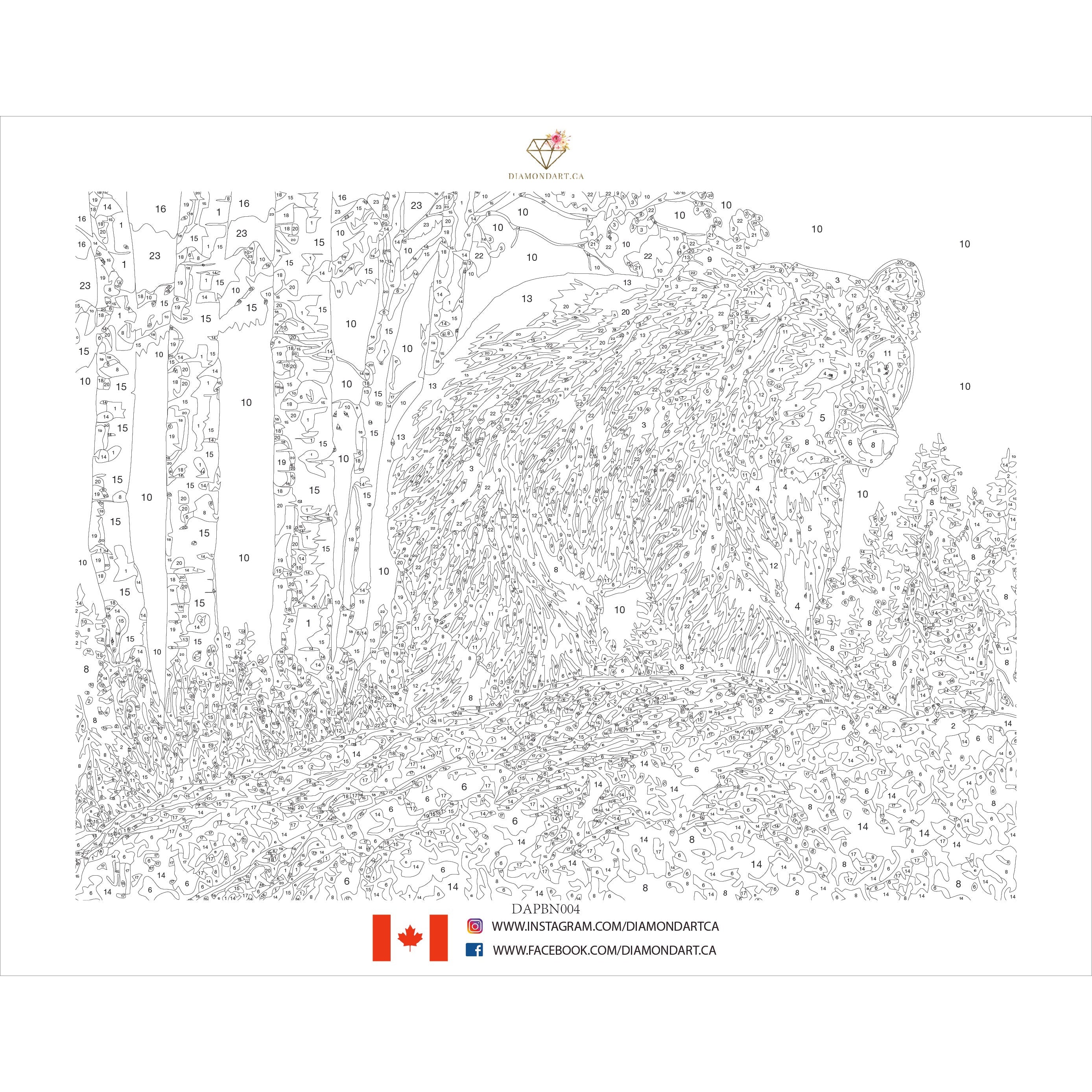 PAINT-BY-NUMBER Aspen Mountain Grizzly by Jeff Hoff-35x45cm-Paint-by-Number-DiamondArt.ca