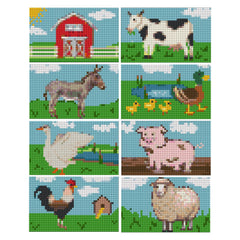 Barnyard Buddies Sparkle Minis 8 Canvas Kit-Square-DiamondArt.ca