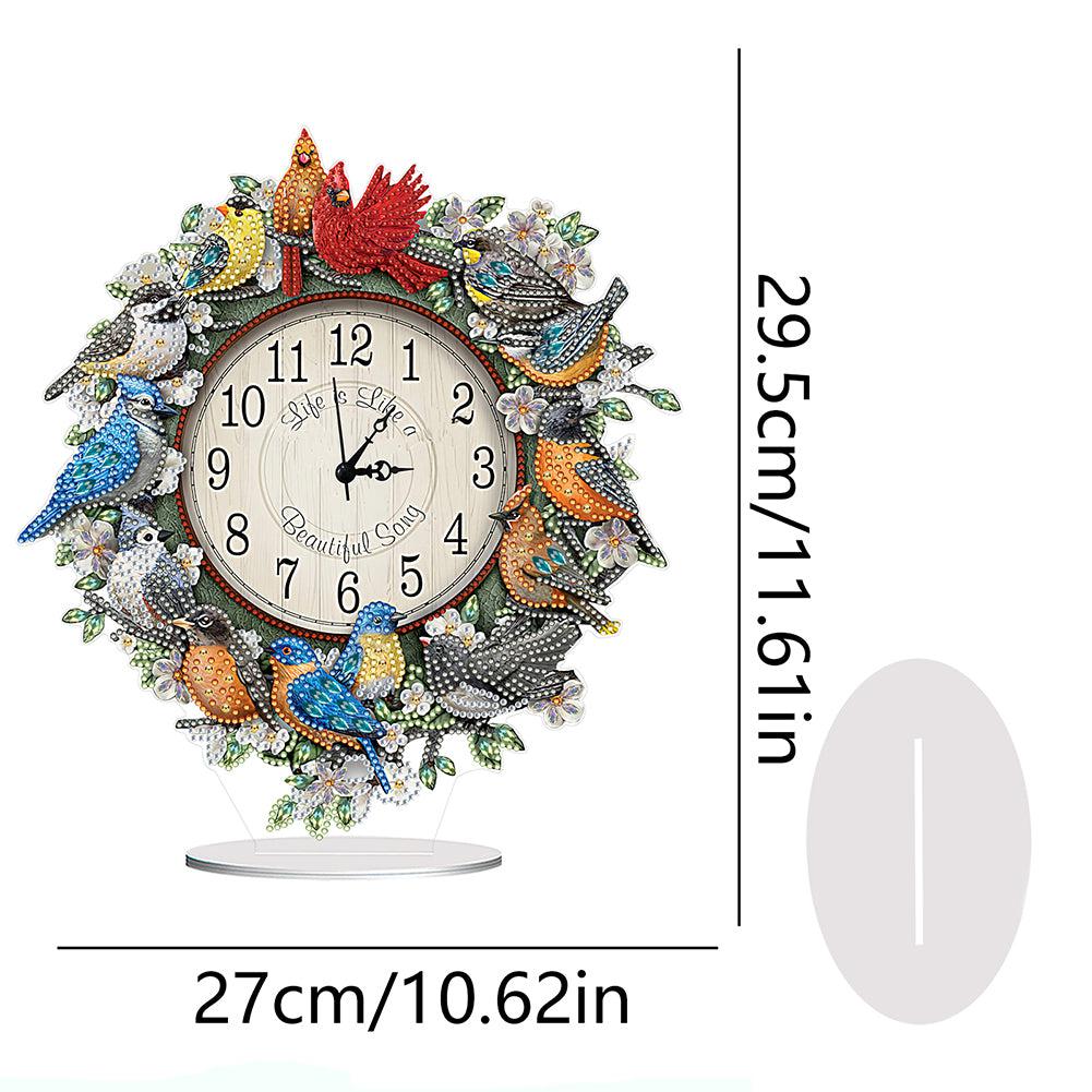 Song Bird Acrylic Clock-Special-DiamondArt.ca