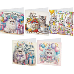 Birthday Cat-titude Cards (5 Pack)-Special-DiamondArt.ca