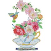 Blooming Teacup Tabletop Decoration-Special-DiamondArt.ca