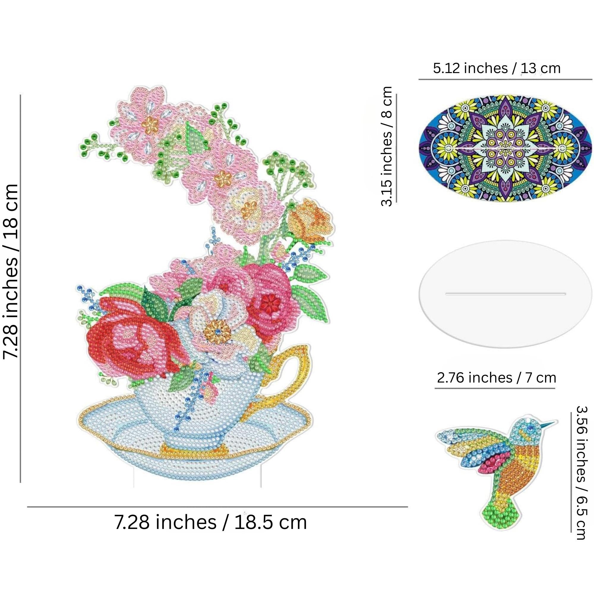 Blooming Teacup Tabletop Decoration-Special-DiamondArt.ca