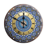 Blue Mandala Metal Clock-Special-DiamondArt.ca
