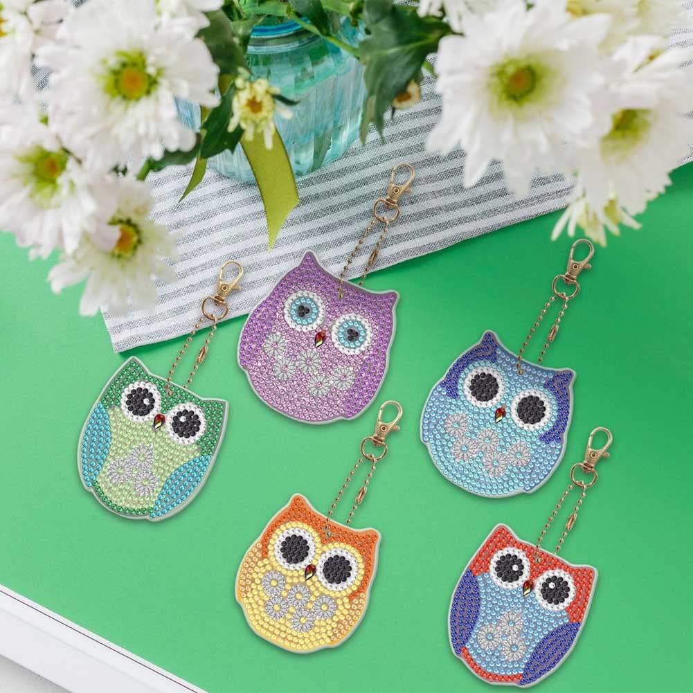Bright Owls Key Chain Kit-Special-DiamondArt.ca