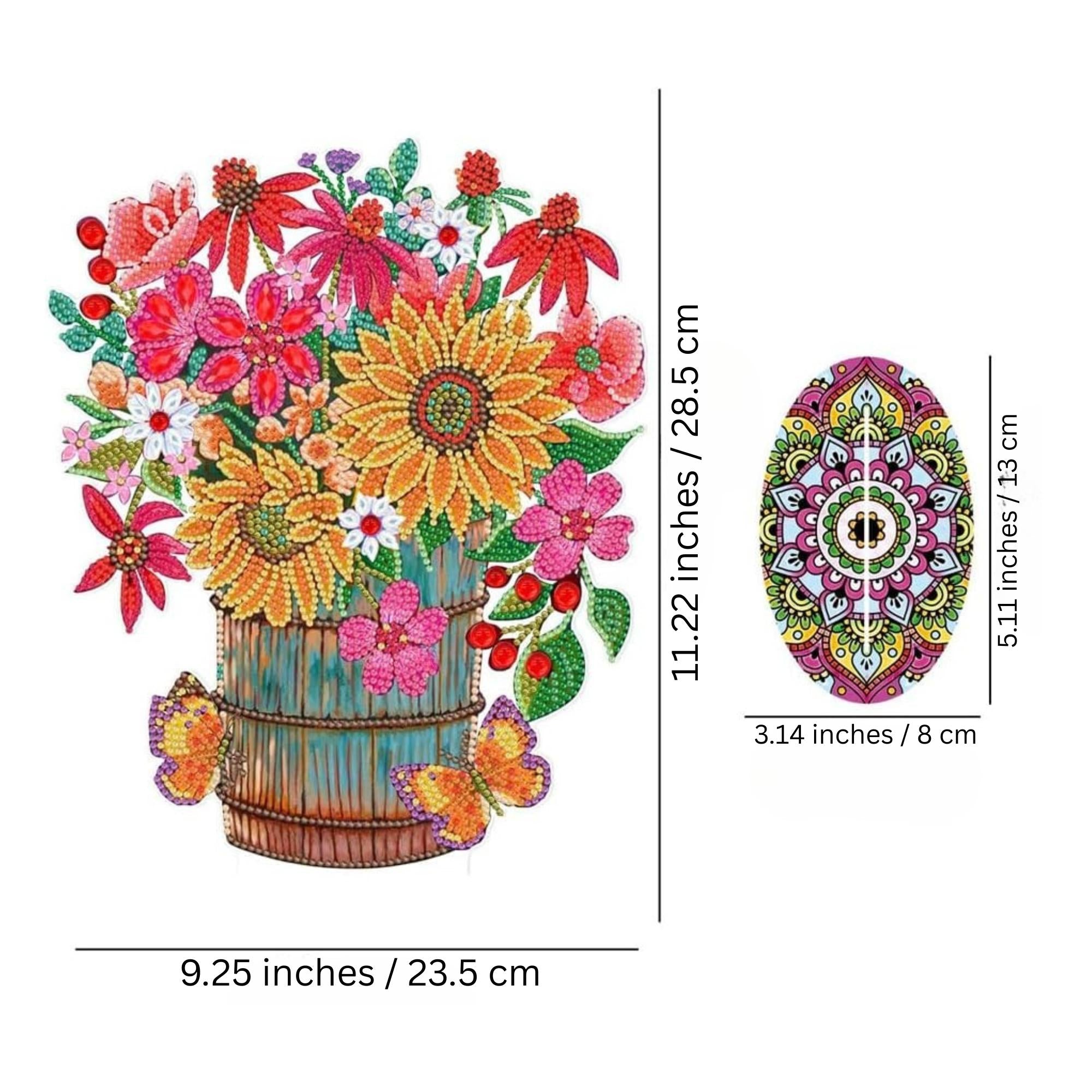 Bucket of Blossoms Tabletop Decoration-Special-DiamondArt.ca