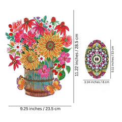 Bucket of Blossoms Tabletop Decoration-Special-DiamondArt.ca