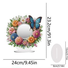 Butterfly Blooms Tabletop Mirror-Special-DiamondArt.ca