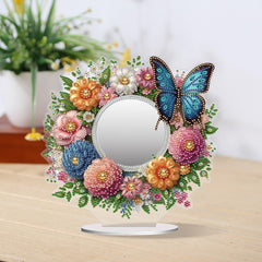 Butterfly Blooms Tabletop Mirror-Special-DiamondArt.ca