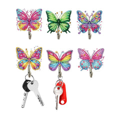 Rainbow Butterfly Wall Hooks-Special-DiamondArt.ca