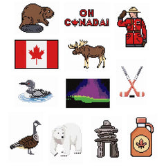 Oh Canada! Sparkle Minis 12 Canvas Kit-Round-DiamondArt.ca