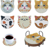 Cozy Cats Coaster Set (6 pieces)-Special-DiamondArt.ca