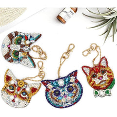 Cat Faces Key Chain Kit-Special-DiamondArt.ca
