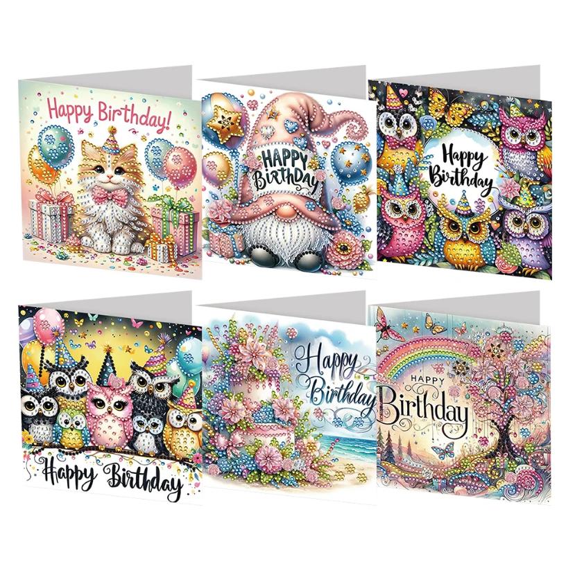 Celebrate and Sparkle Birthday Cards (6 Pack)-Special-DiamondArt.ca