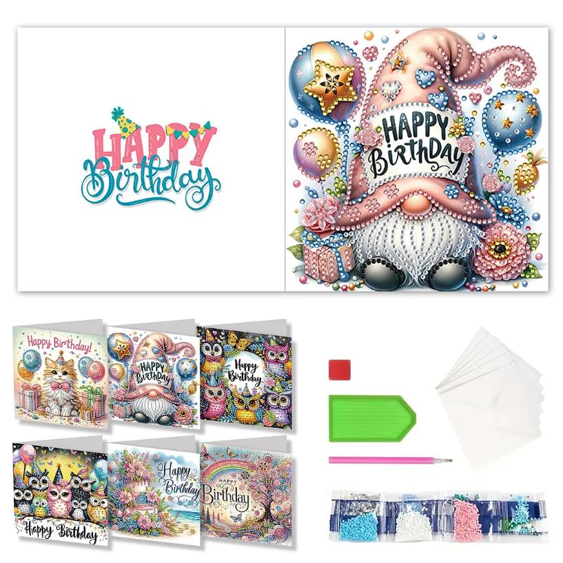 Celebrate and Sparkle Birthday Cards (6 Pack)-Special-DiamondArt.ca
