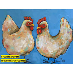 Chickens by Karrie Evenson-30x40cm-Square-DiamondArt.ca