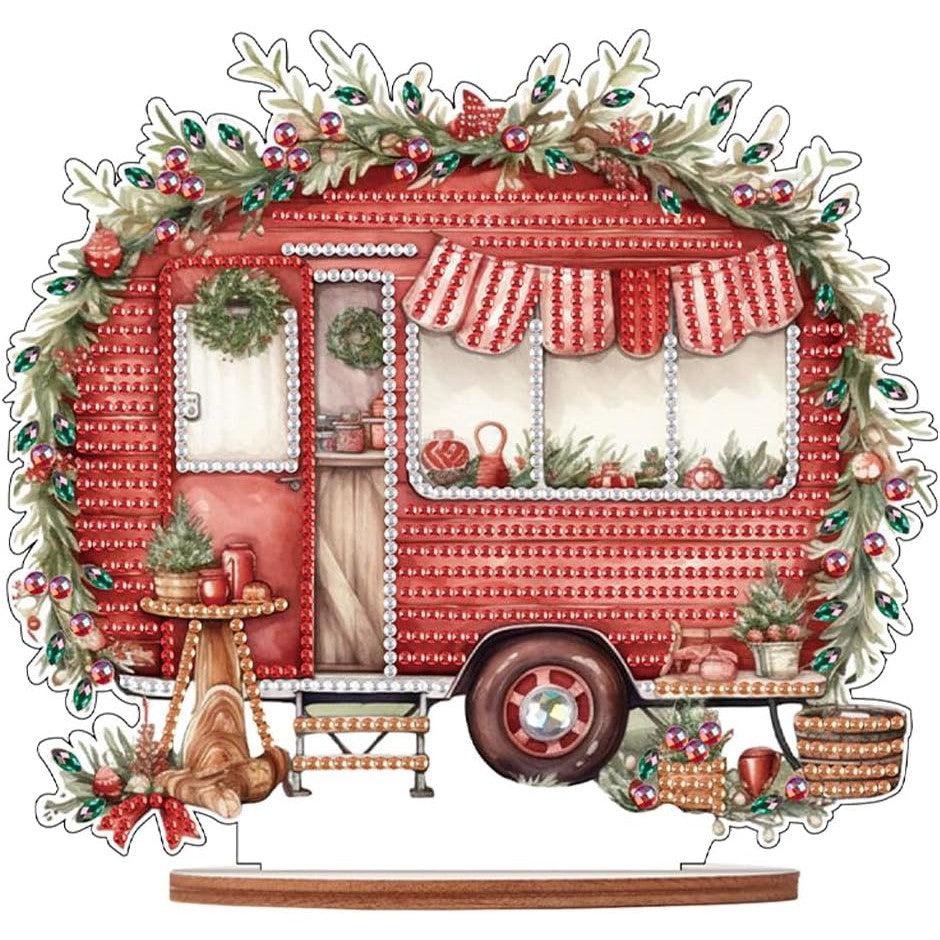 Sparkling Christmas Camper Tabletop Decoration-Special-DiamondArt.ca