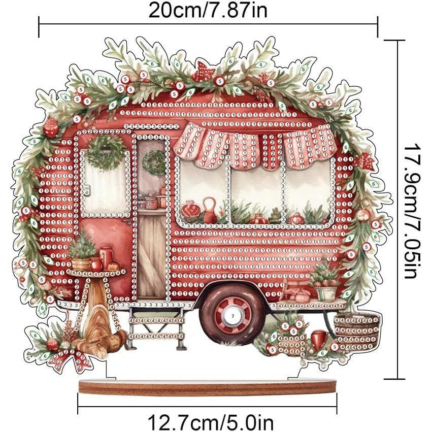 Sparkling Christmas Camper Tabletop Decoration-Special-DiamondArt.ca