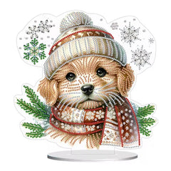 Holiday Puppy Tabletop Decoration-Special-DiamondArt.ca