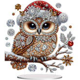 Holiday Snowflake Owl Tabletop Decoration-Special-DiamondArt.ca