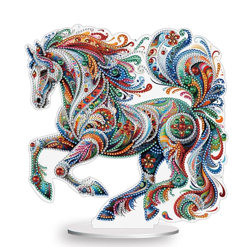 Colourful Horse Tabletop Decoration-Colourful Horse-DiamondArt.ca