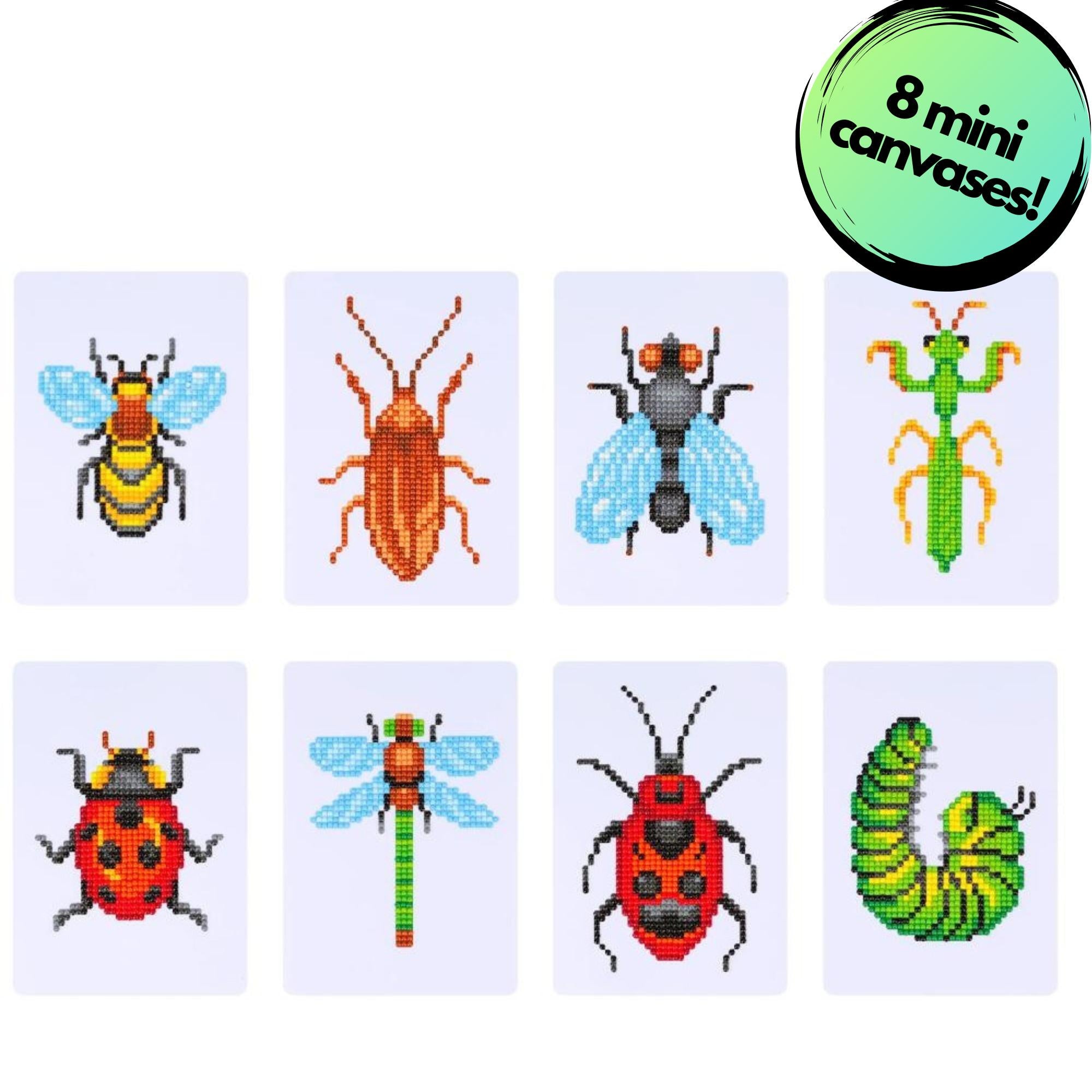 Creepy Crawly Sparkle Minis 8 Canvas Kit-Round-DiamondArt.ca