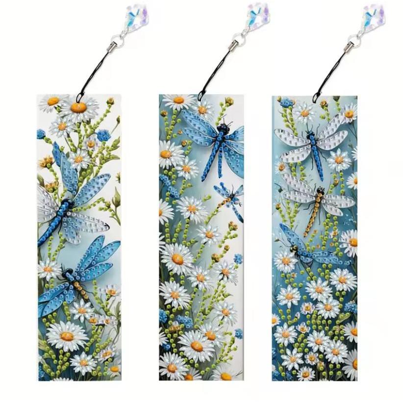 Dragonfly Daisies Acrylic Bookmark Set-Special-DiamondArt.ca