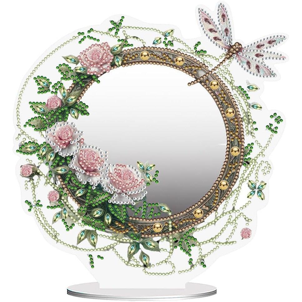 Dragonfly Reflections Tabletop Mirror-Special-DiamondArt.ca