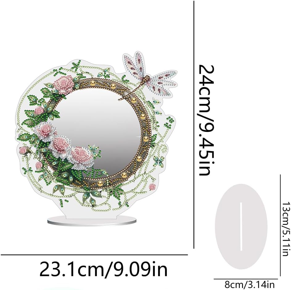 Dragonfly Reflections Tabletop Mirror-Special-DiamondArt.ca