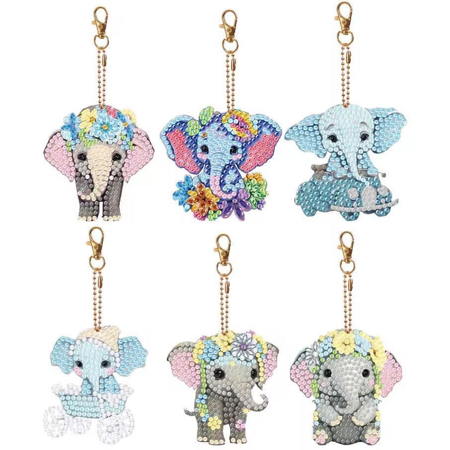 Elephant Blossoms Keychain Kit-Special-DiamondArt.ca