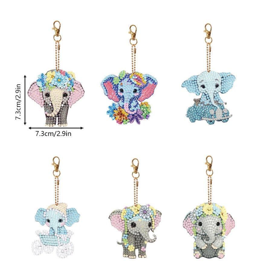 Elephant Blossoms Keychain Kit-Special-DiamondArt.ca