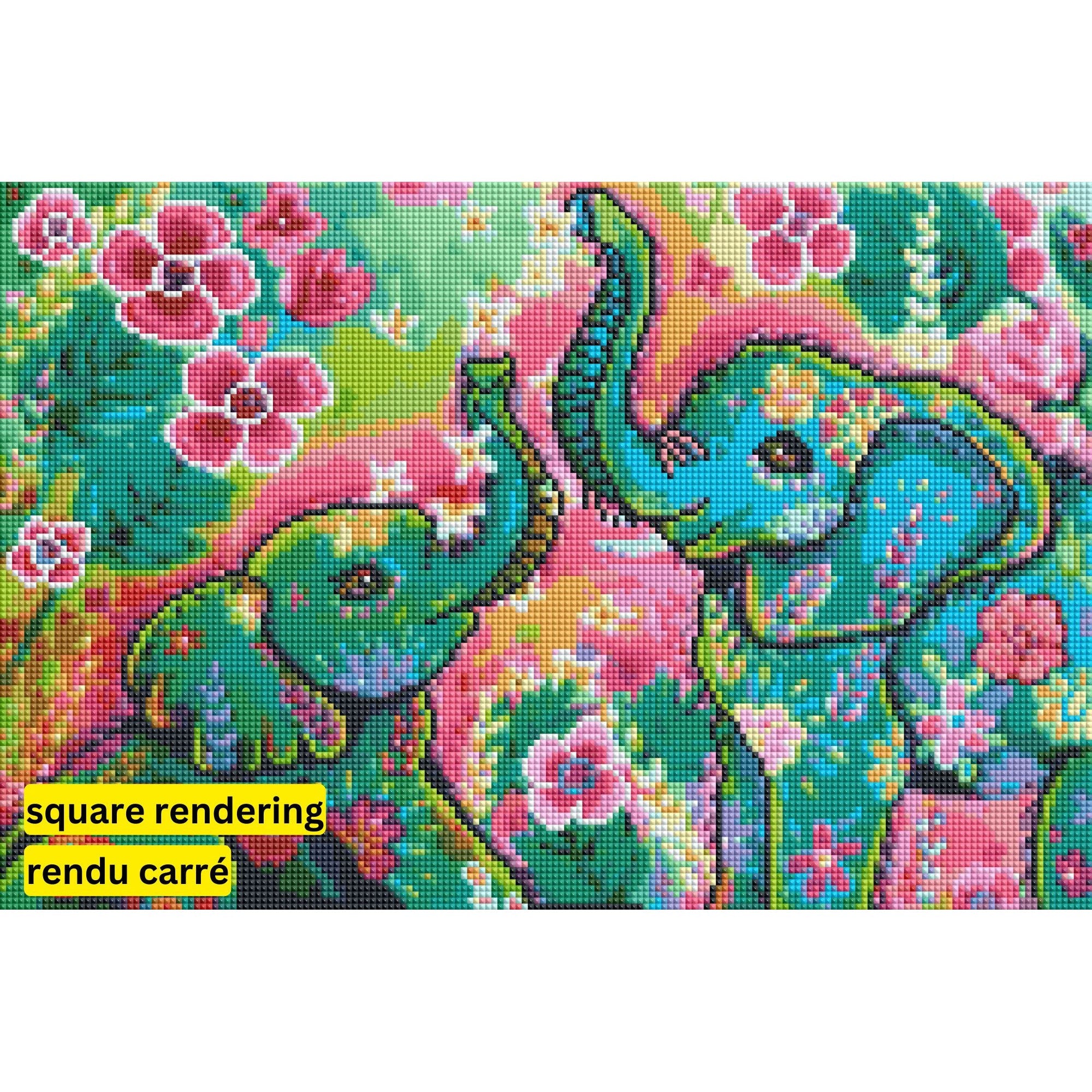 Elephants by Karrie Evenson-30x45cm-Round-DiamondArt.ca