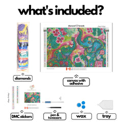 Elephants by Karrie Evenson-30x45cm-Round-DiamondArt.ca