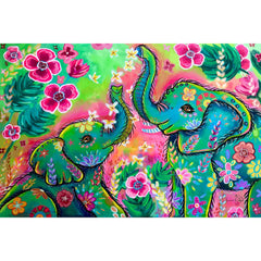 Elephants by Karrie Evenson-30x45cm-Round-DiamondArt.ca