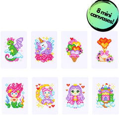 Enchanted Fairy Tales Sparkle Minis 8 Canvas Kit-Round-DiamondArt.ca