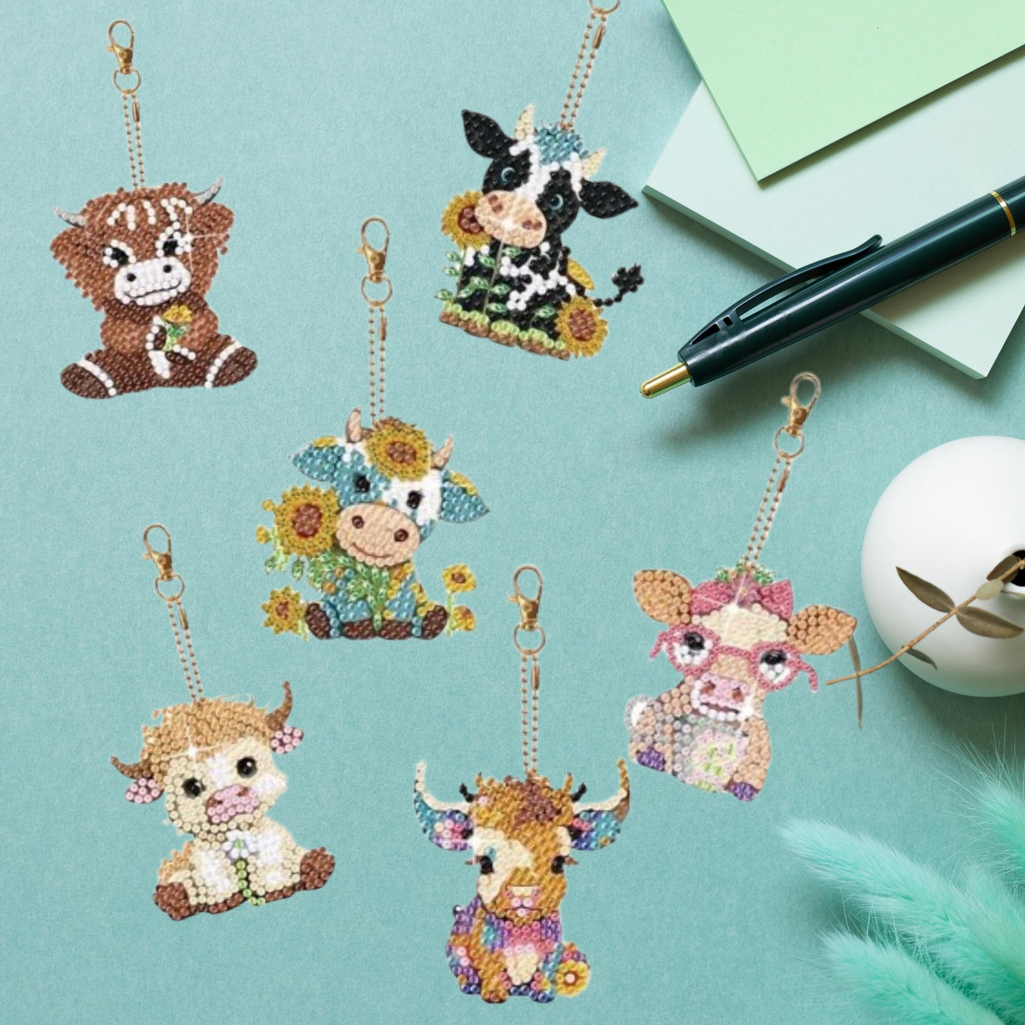 Farmyard Friends Key Chain Kit-Special-DiamondArt.ca