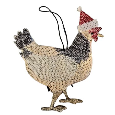 Festive Christmas Chicken Wall Hanging-Special-DiamondArt.ca