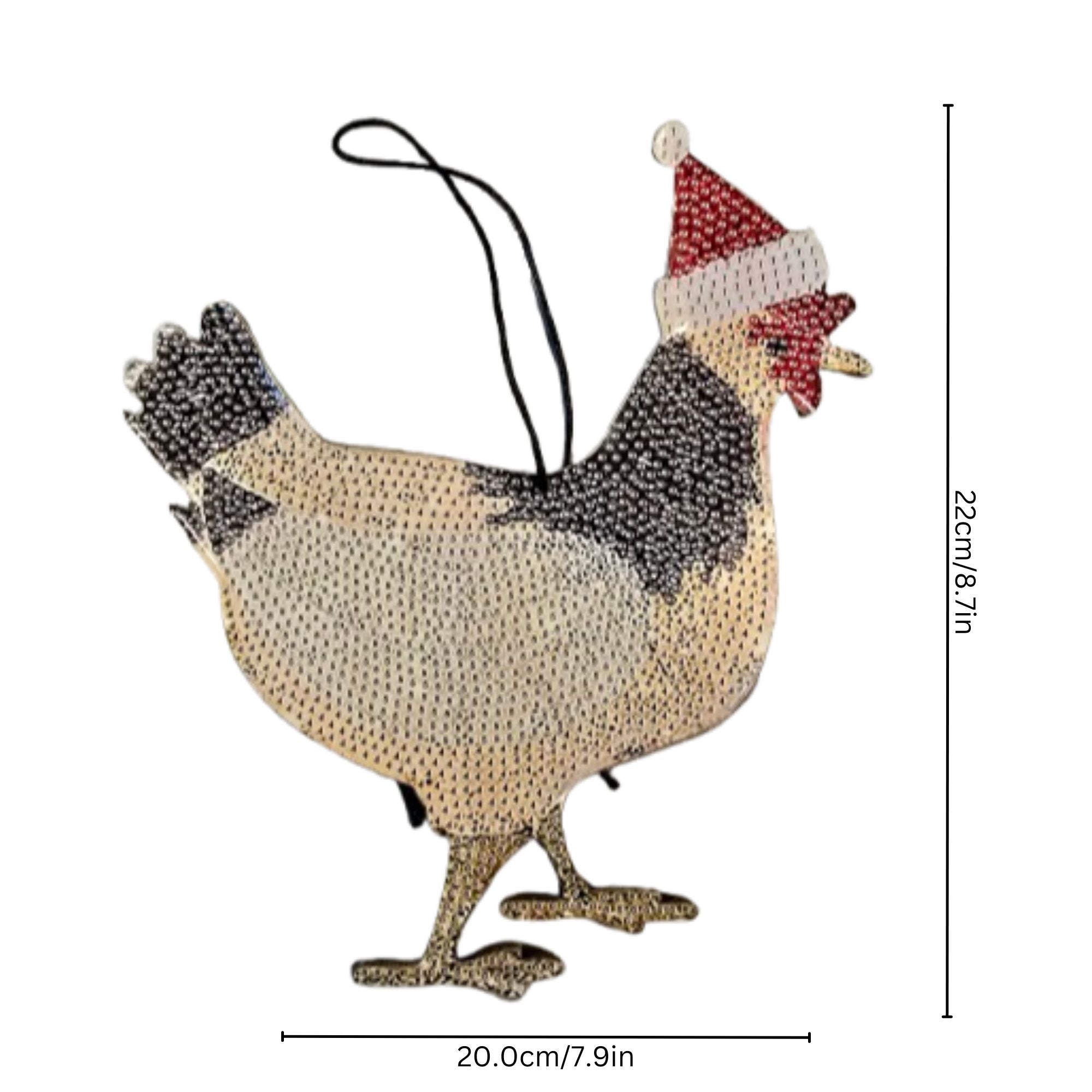 Festive Christmas Chicken Wall Hanging-Special-DiamondArt.ca