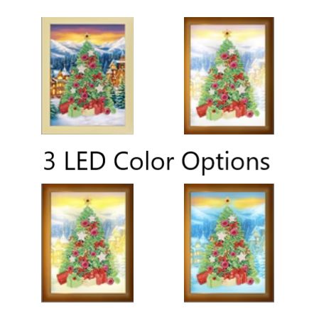 Festive Holiday Tree LED Shadow Box Frame-Special-DiamondArt.ca