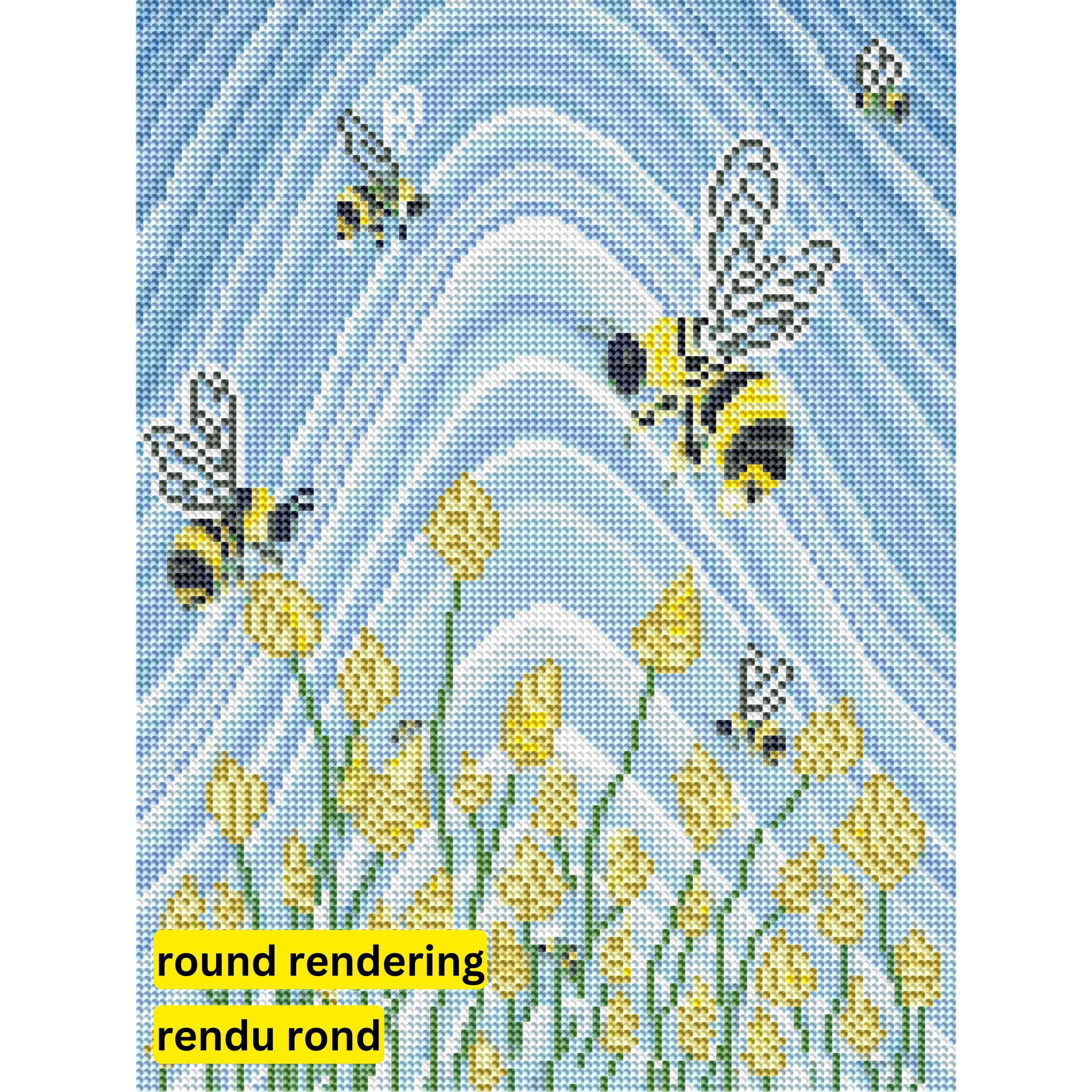 Flight of the Bumblebees by Robbie Craig-30x40cm-Round-DiamondArt.ca