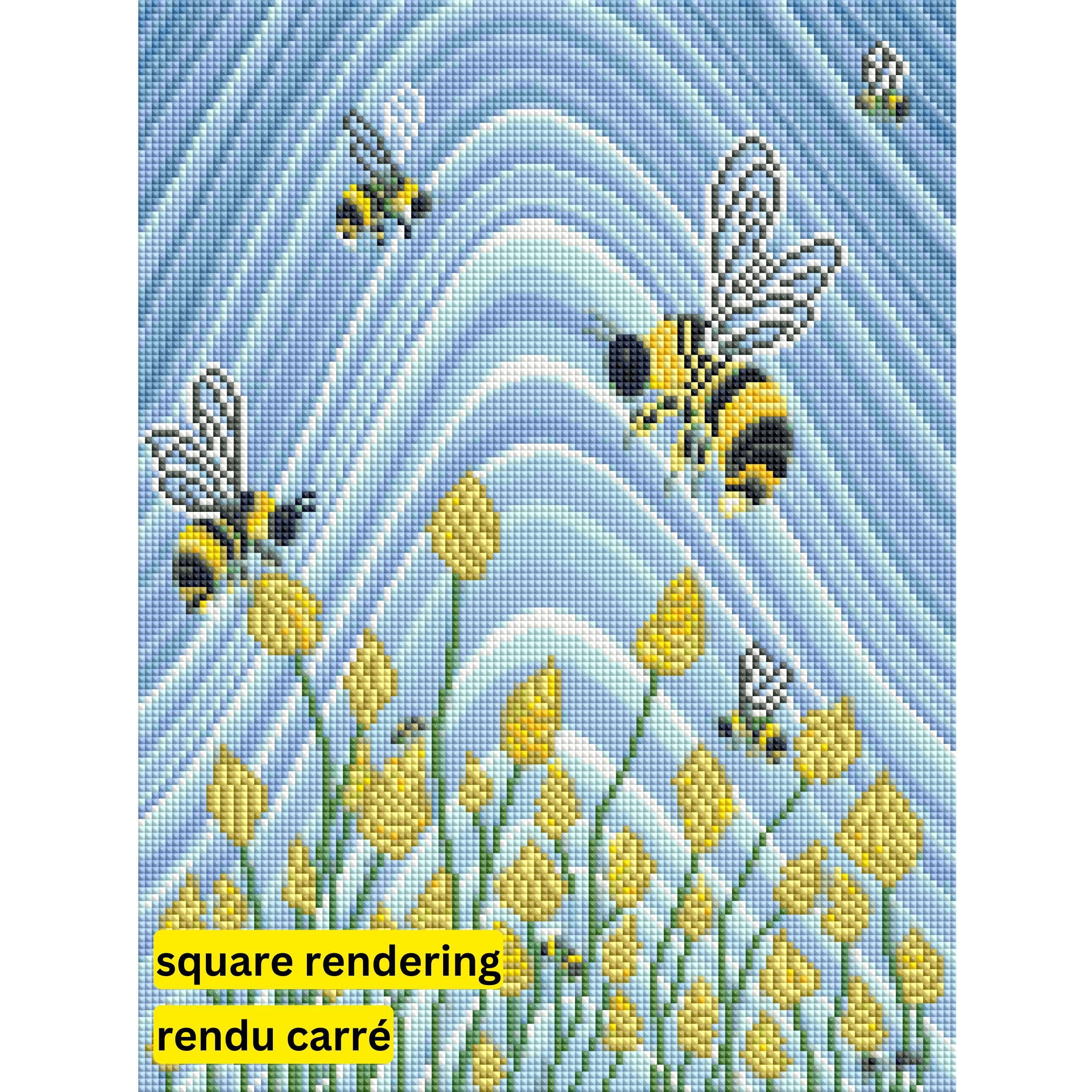 Flight of the Bumblebees by Robbie Craig-30x40cm-Round-DiamondArt.ca