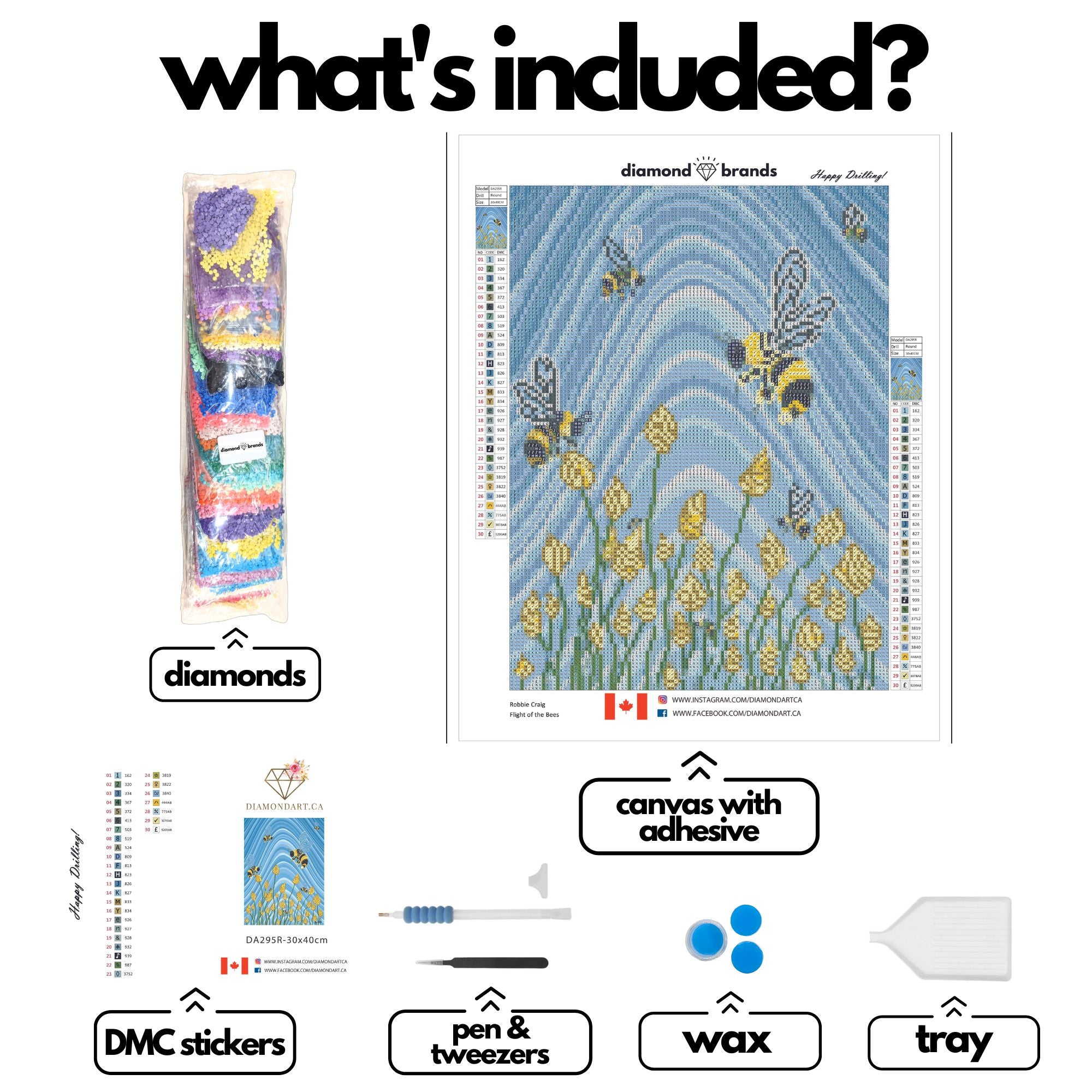 Flight of the Bumblebees by Robbie Craig-30x40cm-Round-DiamondArt.ca