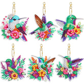 Floral Hummingbirds Key Chain Kit-Special-DiamondArt.ca