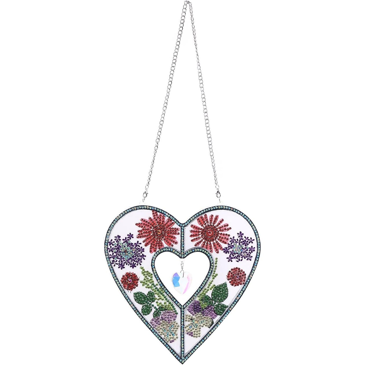Floral Heart Suncatcher-Floral Heart-DiamondArt.ca