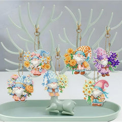 Flower Friends Gnome Key Chain Kit-Special-DiamondArt.ca